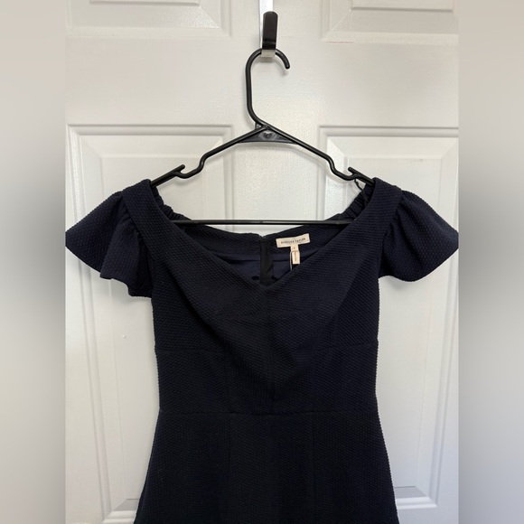 NWT Rebecca Taylor Navy Blue Off The Shoulder Drop Waist Dress Size 2 - Picture 3 of 10